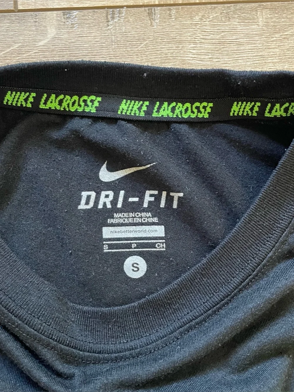Nike Dri-FIT Lacrosse T Shirt Mens Small Black Athletic Performance Tee